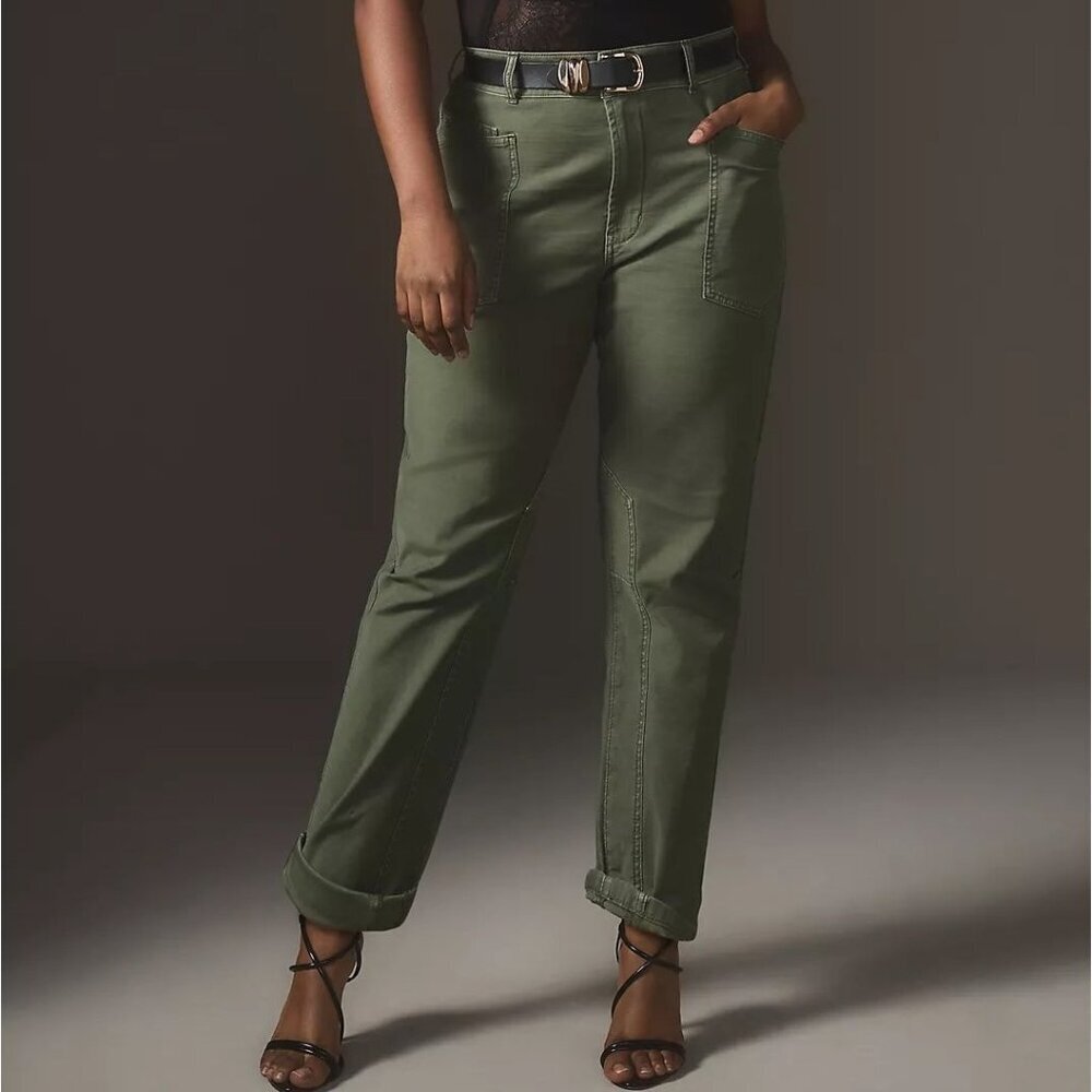 Anthropologie Pilcro The Wanderer Green Tapered Leg Pants Size 18W NWT